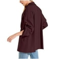 thumbnail image 6 of Sevevn Winter Coats for Winter Women Fashion Solid Color Long Sleeve Turn-Down Cardigan Pockets Loose Casual Outwear Sales Today Clearance, 6 of 8