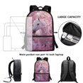 thumbnail image 6 of Pzuqiu Cherry Blossom Horse Girls Backpacks Ages 6-8 8-10 Elementary Students Bookbag Cute School Bags 17 Inch Lightweight Large Capacity Bookpack with Font Pocket, 6 of 6