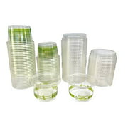 4 Ounce Compostable Corn Plastic Cups with Lids - 50 Pack