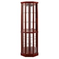 thumbnail image 5 of LiviNest Corner Curio Cabinet with Lighted Display & Adjustable Glass Shelves: Transitional Style Wooden Cabinet for Home Decor & Collectibles - 6-Tier Glass Door Cabinet with Mirror Back for Living, 5 of 6