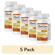(5 pack) FiberCon Fiber Therapy Coated Caplets, Safe, Simple & Comfortable Insoluble Fiber for Bowel Irregularity, Comfortable Constipation Relief with No Gas or Bloating, 140 Caplets