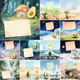 thumbnail image 3 of 100 Pcs Avocado Sticky Notes 3.54x3.54 Inches with 100 Double-Sided Round Tapes - Elegant & Sentimental Mini Message Cards for Notes & Decoration, 3 of 17