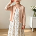 thumbnail image 2 of JFOPQVSM Girls Cardigan Button Down Knit Sweater 1-7Y Knitted Front,Scalloped Edges Long Sleeve Crew Neck Soft Stretchy for School Casual Dressy, 2 of 9