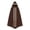 Brown, variant on Medieval Wizard Witch Cloak, Hooded Long Cape Cloak With Lace Trim, Medieval Witch Wizard Hood Robe for Halloween Cosplay, 6 Color Lightweight Full Length Costume Cloak, Black One Size