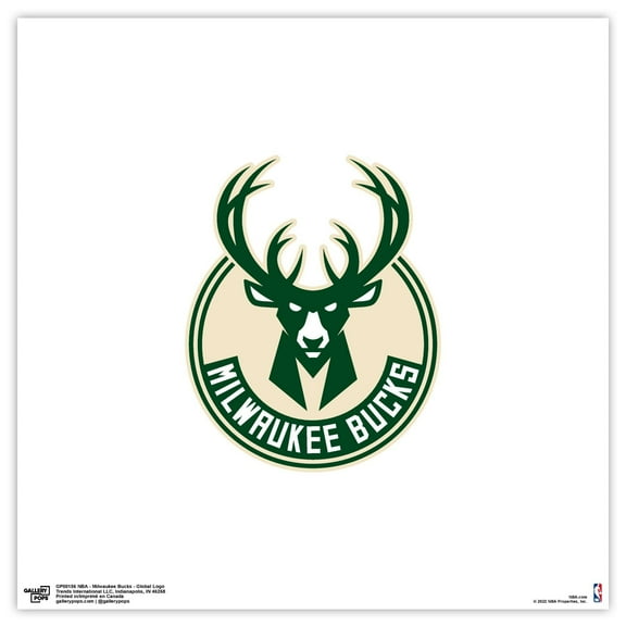 Gallery Pops NBA Milwaukee Bucks - Global Logo Wall Art, Unframed Version, 12" x 12"
