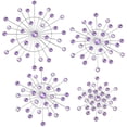 thumbnail image 4 of Purple Metal Starburst Wall Sculpture Set of 4 for Living Room Bedroom Entryway, 4 of 7