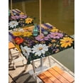 thumbnail image 2 of Hokiten Outdoor Tablecloths with Umbrella Hole & Zipper, Colorful Flowers 54x54 Inch Square Tablecloths, Modern Botanical Floral Oil Painting Waterproof Table Cloth, Patio/Pool/Picnic Table Covers, 2 of 7