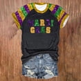 thumbnail image 3 of Vinsonshop Mardi Gras Shirts for Women Graphic Tees for Women Mardi Gras Womens Clothing Party Outfits for Women Mardi Gras Pullover Going Out Tops for Women Ladies Mardi Gras Tops Black L, 3 of 4