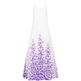 thumbnail image 5 of Ecqkame Womens Summer Dresses Summer Fashion Printed V-Neck Sleeveless Suspenders Pullover Dress Sun Dresses for Women 2024 Purple B XL on Clearance, 5 of 5