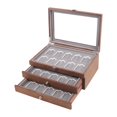 thumbnail image 4 of Caja De Almacenamiento De Madera Caja De Colección De Cajones De 3 Niveles Para Gabinetes Vitrina De Mesa Marrón, 4 of 9