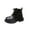 Black, variant on Boys Girls Ankle Boots Waterproof Kids Leather School Boot with Zip Hiking Boots Winter Warm Snow Shoes Toddler