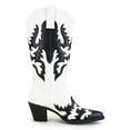 thumbnail image 5 of Ferwind Women's Cowboy Boots Western Knee-High Stiches and Pull-on Adult Black/White  6.5, 5 of 8