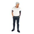 thumbnail image 1 of tamizeot 1/64 People Figure Hand Painted for Photography Props Miniature Scene Layout black white Height:2.6cm, 1 of 1