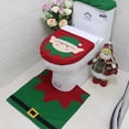 thumbnail image 4 of Juego de funda y alfombra para asiento de inodoro de Papá Noel, divertidas decoraciones navideñas para baño, 4 of 5
