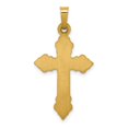 thumbnail image 3 of 14K Yellow Gold Charm Pendant Brushed And Polished Budded Cross, 3 of 3