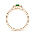 thumbnail image 2 of Angara Natural 0.2 Ct. Emerald with Diamond Stackable Ring in 14K Rose Gold for Women (Ring Size: 12), 2 of 8