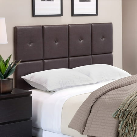 Foremost Tessa Espresso PU Headboard Tiles with Tuft, Full/Queen
