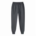 thumbnail image 2 of Women Men Fashion Solid Color Elastic Waist Sweatpants Sport Pants Drawstring High Waist Comfy Fall Winter Joggers Pants with Pockets, 2 of 3