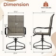 thumbnail image 2 of Pirecart 4Pcs Padded Patio Swivel Chairs, Patio Dining Chairs with 360° Rotation, High Back Textilene Outdoor Dining Chairs with Metal Frame & Armrest, Brown, 2 of 8