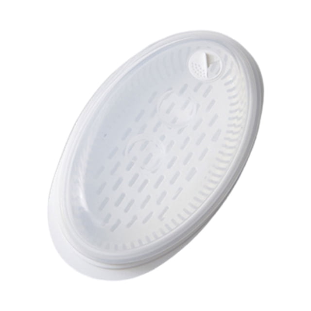 Naiovety Cacerola vaporera para pescado, solución de cocción rápida y práctica apta para microondas, de pescado al vapor con tapa Utensilios de cocina
