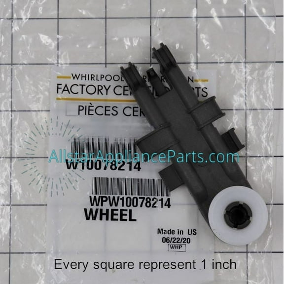 Genuine Whirlpool WPW10078214 Dishrack Roller