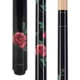 thumbnail image 4 of ASKA Black Rose 58" Pool Cue Stick - 21 oz Canadian Hard Rock Maple, 13mm Tip, Wrapless Handle, Red Rose Design, 4 of 5
