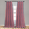 thumbnail image 5 of Ambesonne Americana Curtains, Half Triangles, Pair of 28"x95", Red Dark Blue and White, 5 of 5