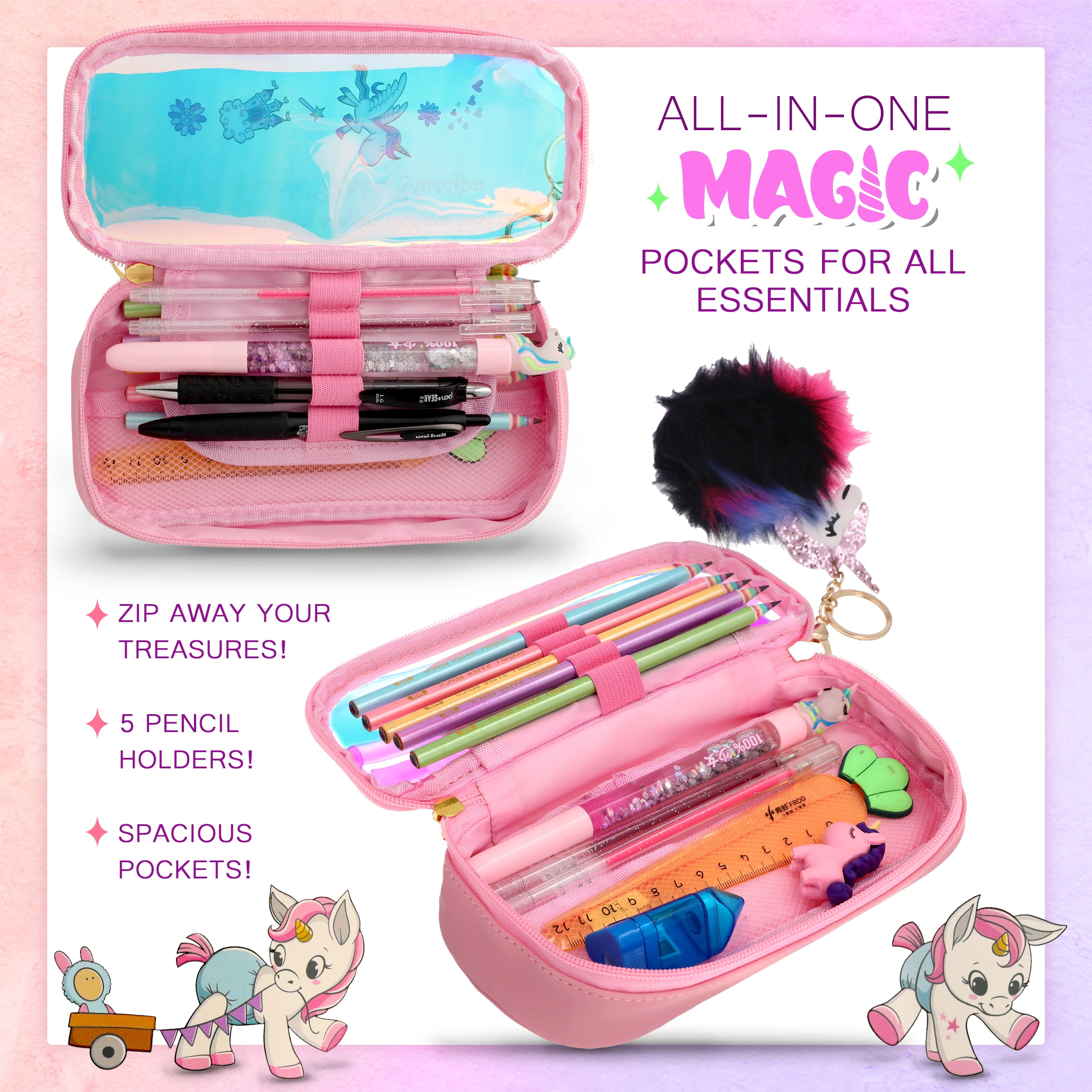Unicorn Pencil Case With Supplies