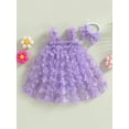 thumbnail image 2 of Bagilaanoe Newborn Baby Girl Rompers Dress 3D Butterfly Sleeveless Bodysuit + Headband 3M 6M 12M 18M 24M Infant Tulle One Piece Jumpsuit, 2 of 9