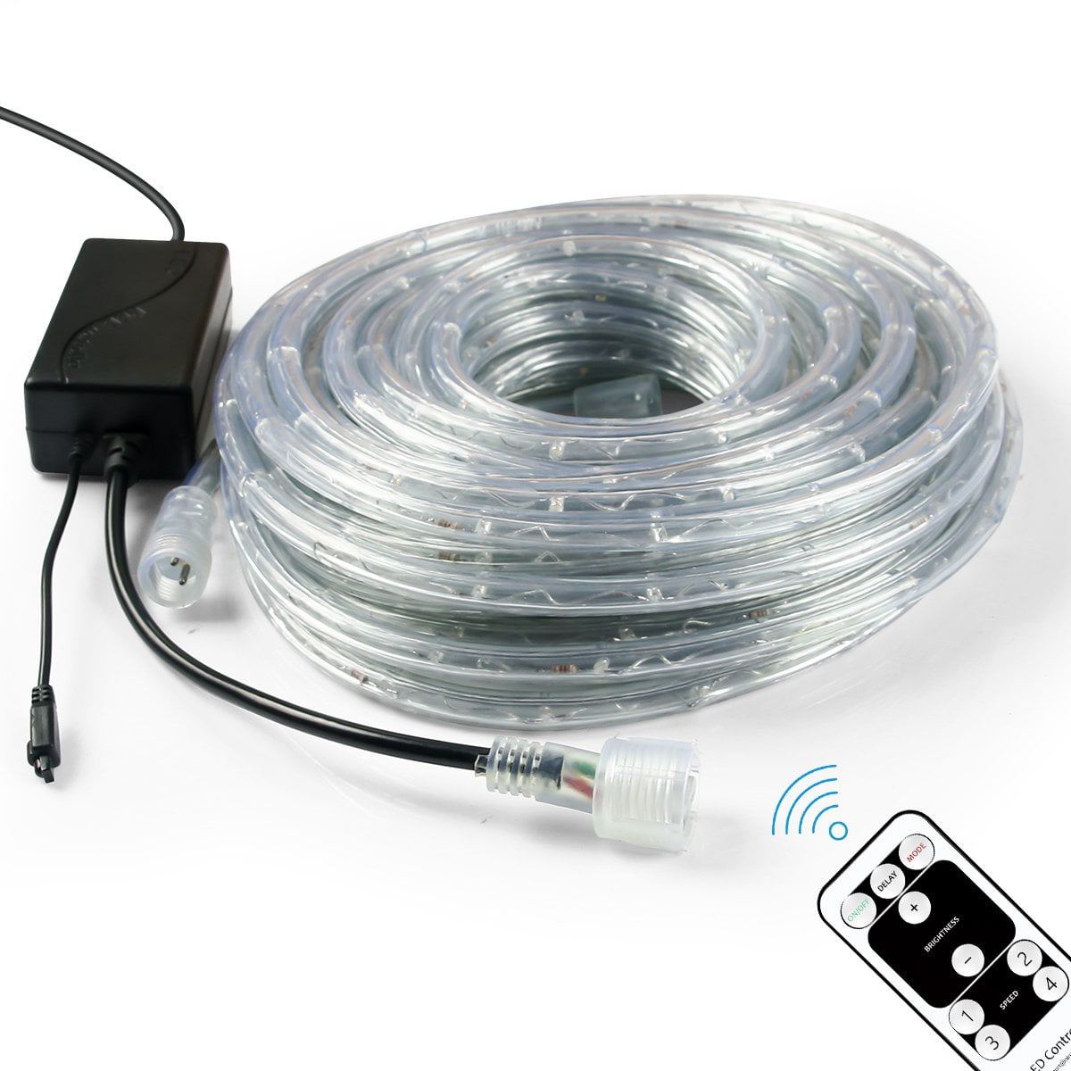 100 ft LED Rope String Light with Remote 4 Modes Multi-color LED Fairy Lights for Halloween Xmas Party Indoor/Outdoor Bedroom Pool Wedding Garden Decor