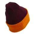thumbnail image 4 of Top Headwear Cable Knit Long Winter Beanie - Burgundy/Orange, 4 of 5