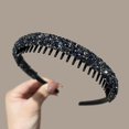thumbnail image 1 of Nuevas diademas antideslizantes con diamantes de imitación, diademas onduladas sólidas para mujeres y niñas, aro para el cabello a la moda con bisel, accesorios para el cabello de Boutique para mujer, 1 of 5