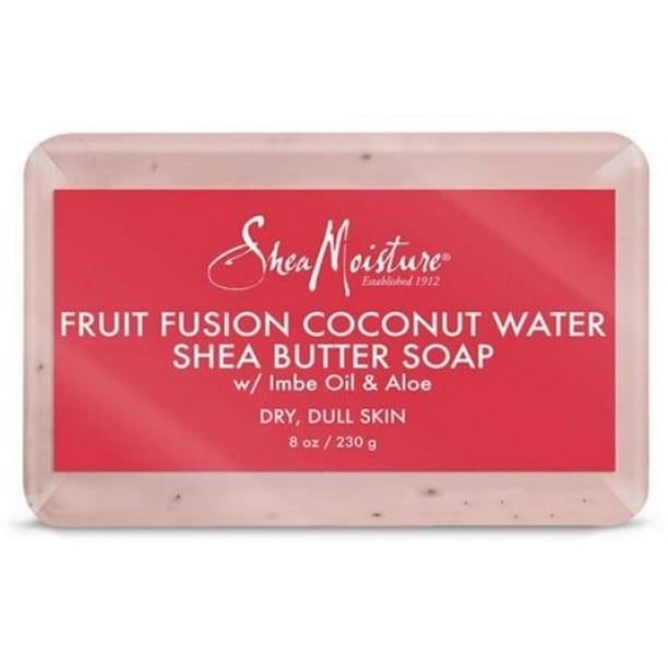 2 Pack Shea Moisture Fruit Fusion Coconut Water Energizing Shea Butter Bar Soap 8 oz Walmart