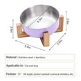 thumbnail image 5 of Comedero de acero inoxidable para perros y gatos con rejilla de bambú elevada para gatitos. Apto para lavavajillas., 5 of 5