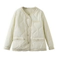 thumbnail image 2 of UPPADA Women's Stand Collar Fall Coats Lightweight Quilted Puffer Jacket Padded Zip Up Coat for Spring and Winter Puffer Jacket Hiking Outwear,Winter Coats for Women Plus Size Waterproof Beige,XXXL, 2 of 9