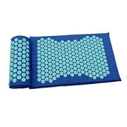 Yoga Acupressure Mat Pillow Set Points Mats Pain Stress Relief Blue