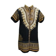 Mogul African Tunic Dress Cotton Dashiki Print Traditional Shirt Top Blouse