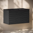 thumbnail image 3 of Cascade 36" Wall-Mounted Bathroom Vanity in Black Oak with Black 3-Hole Widespread Sink Top, 3 of 6