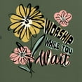 thumbnail image 6 of Wild Bobby Worship While You Wait Sunflower Pink and Yellow Inspirational/Christian Unisex Hoodie Sweatshirt, Military Green, 3X-Large, 6 of 6