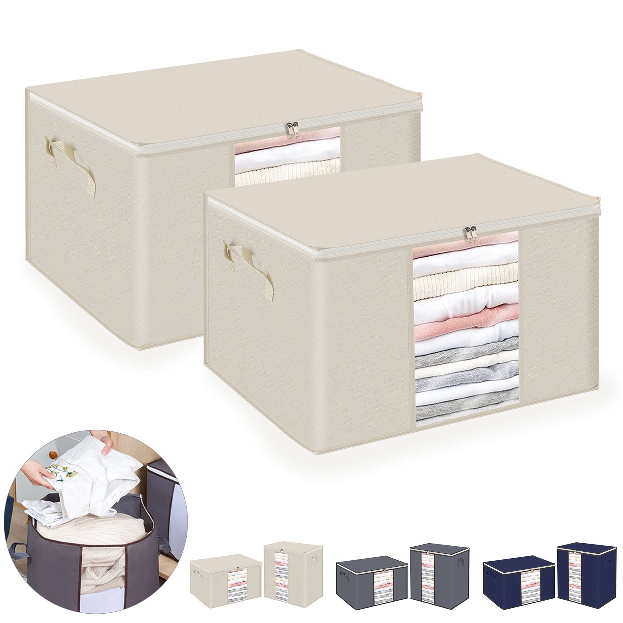 Gustave Foldable Clothes Storage Bags Organizer Large Capacity Closet