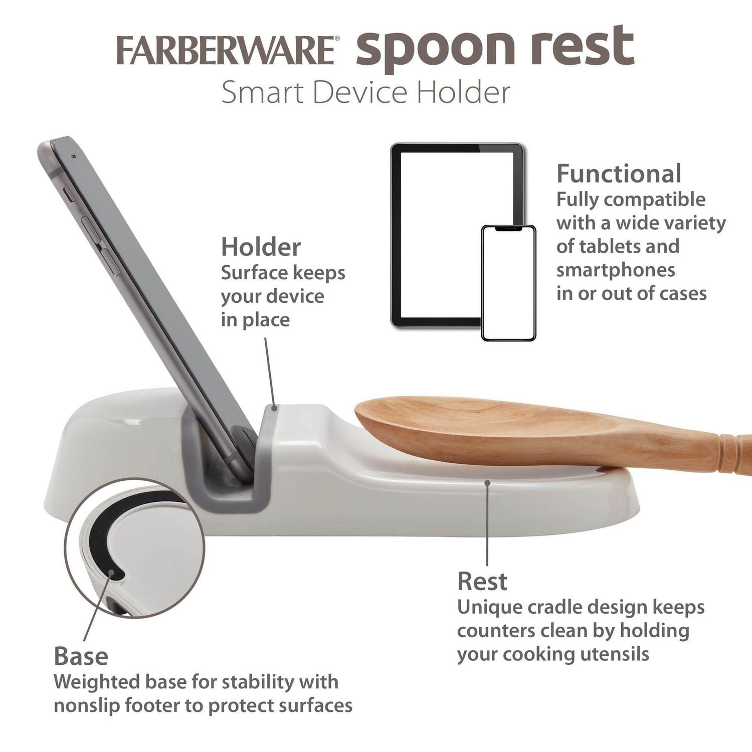 Farberware Spoon Rest with Tablet Holder