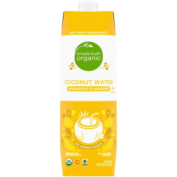 Simple Truth Organic Pineapple Flavored No Sugar Added Coconut Water Carton - 1 liter - Pack of 2