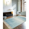 thumbnail image 4 of Blue Ombre Large Area Rug 4x6ft Woven Runner Rug,Modern Abstract Art Aesthetics Washable Living Room Bedroom Kitchen Bathroom Classroom Carpet with Tassels,Non-Shedding Indoor Outdoor Throw Door Mat, 4 of 5