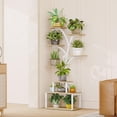 thumbnail image 2 of Seamika Plant Stand Indoor outdoor Tall Shelf for Multiple Flower Holder Display Tree-Shaped Rack for Home Living Room Metal,White, 2 of 6