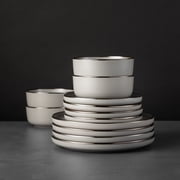 Thyme & Table Ava 12-Piece Ceramic Dinnerware Set Gray