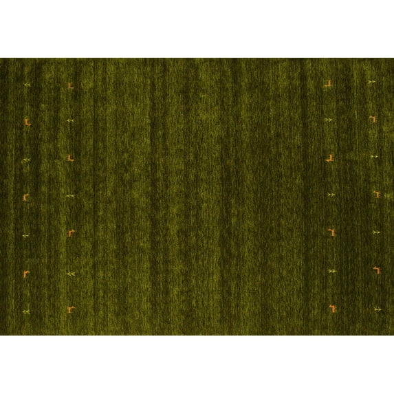 Ahgly Company Indoor Rectangle Abstract Yellow Contemporary Area Rugs, 4' x 6'