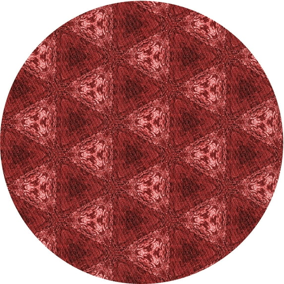 Ahgly Company Machine Washable Indoor Round Transitional Tomato Red Area Rugs, 6' Round