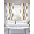 thumbnail image 5 of Yellow Gray Sheer Curtains 45 Inches Long 2 Panels Medieval Print Light Filtering Semi Sheer Window Curtains Drapes for Bedroom Living Room 52"x45"x2, 5 of 7