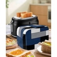 thumbnail image 5 of Navy Blue Black Grey Toaster Cover 4 Slice, Modern Irregular Geometric Abstract Dustproof Bread Machine Oven Cover with Storage Pockets, Fits Most Kitchen Toasters Protector, 5 of 5
