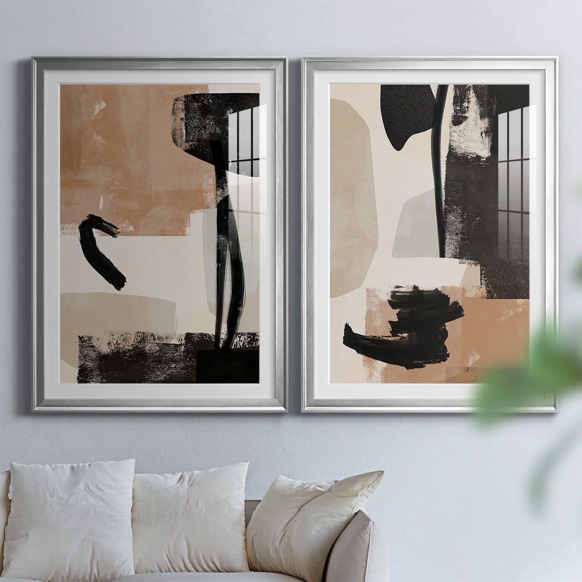 Wexford Home Selective Arrangement III Premium Framed Print, 30.5" x 42.5" - Ready to Hang, Silver (Set of 2)